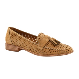 Openwork Mocka Loafers Sergio Leone MK735 Camel brun