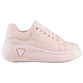 SHELOVET Snygga Eco Leather Sneakers rosa