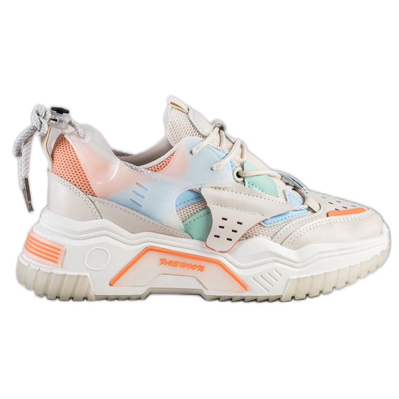 SHELOVET Färgglada mode sneakers beige mångfärgad