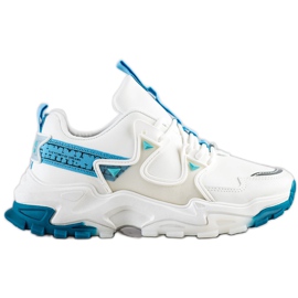 SHELOVET Sneakers med blå modeinsatser vit