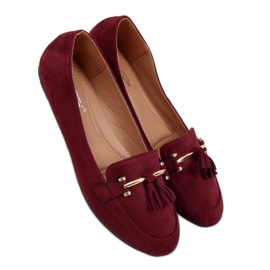 Burgundy loafers för kvinnor 9988-159 Vin röd