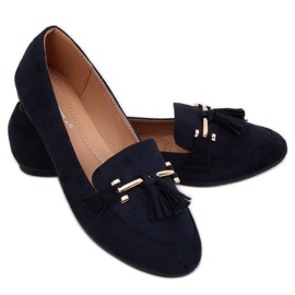 Marinblå loafers för kvinnor 9988-159 DK.BLUE