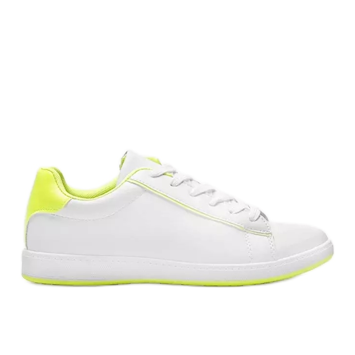 Neon Yellow Carol vita sneakers för kvinnor