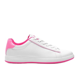Neon Fuxia Carol vita sneakers för kvinnor