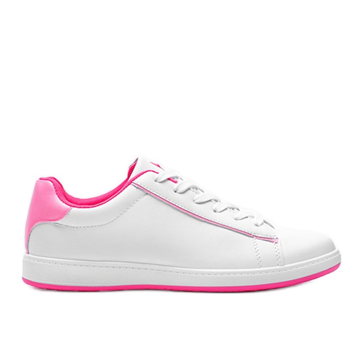 Neon Fuxia Carol vita sneakers för kvinnor