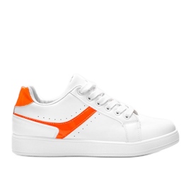 Neon Orange Meadow vita sneakers för kvinnor