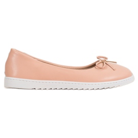 Diamantique Moderiktiga ballerinor med ekoläder rosa