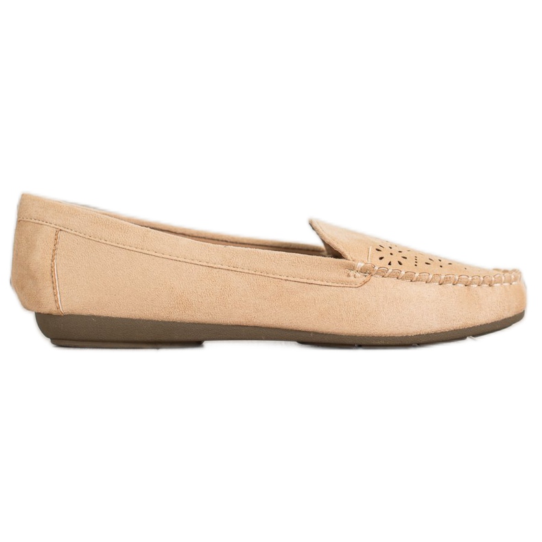 Best Shoes Loafers med öppet mönster beige