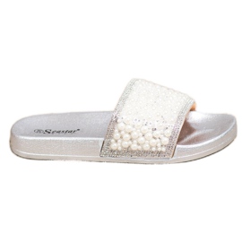 Seastar Eleganta tofflor med pärlor silver-