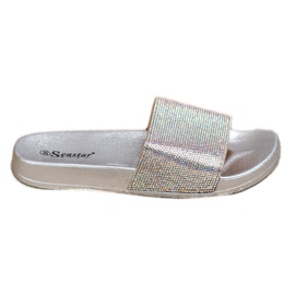 Seastar Tofflor Med Kristaller grå