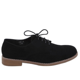 Svart snörda loafers G325 Svart