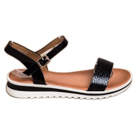 Weide Casual lackerade sandaler svart