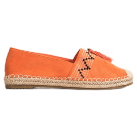 Best Shoes Fashionabla espadrillor med ornament orange