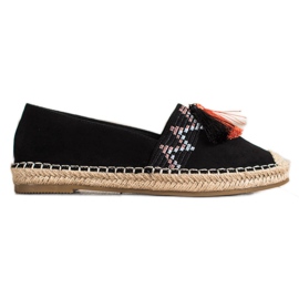 Best Shoes Moderiktiga espadriller med prydnader svart