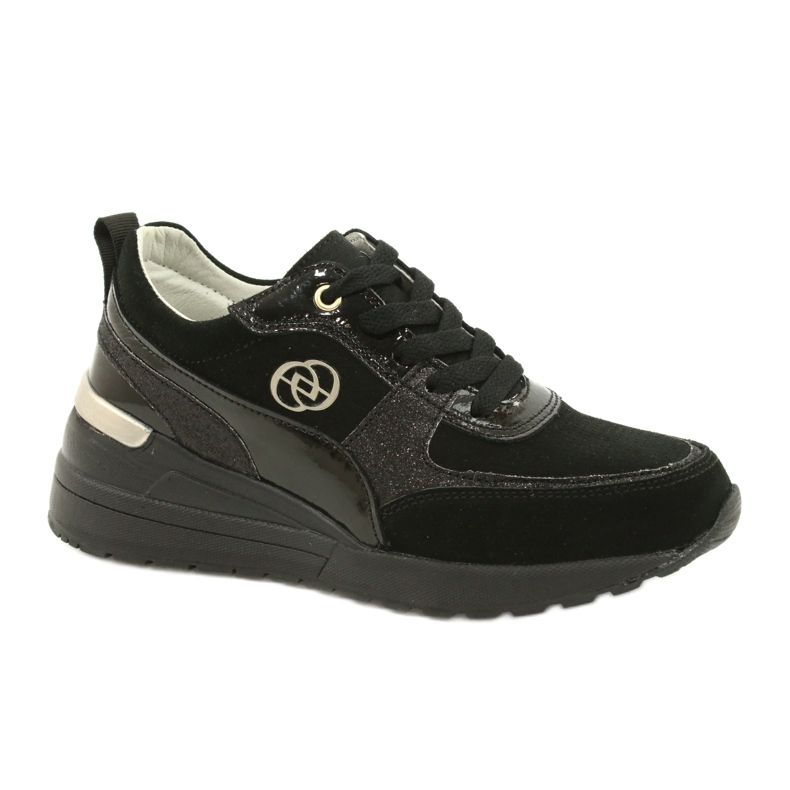 Evento Läder Wedge Sneakers dam 21PB08-3954 Svart