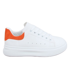 Vit och orange sneakers för kvinnor A88-63 Orange