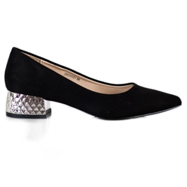 Filippo Svarta pumpar med en guldklack