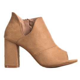 Spring Open Toe VINCEZA stövlar beige brun