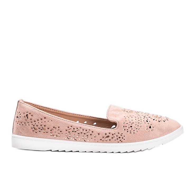 Rosa öppnade loafers med Brianna cubic zirconia