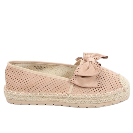 Dam beige och rosa espadriller J131-22 Beige