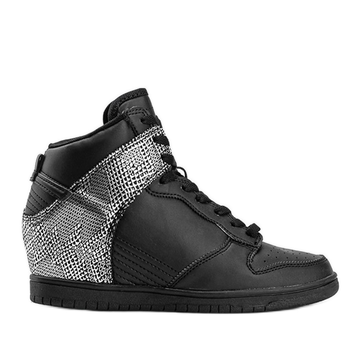 Svarta fotledssneakers med djurmotiv