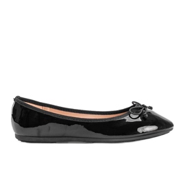 Svartlackerade ballerinor med Lesley rosett