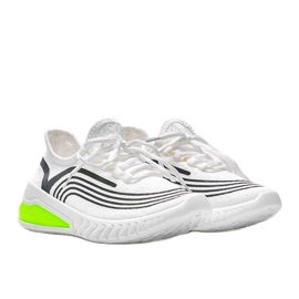 Slip-on vita träningsskor med ett holografiskt Delaney-mönster