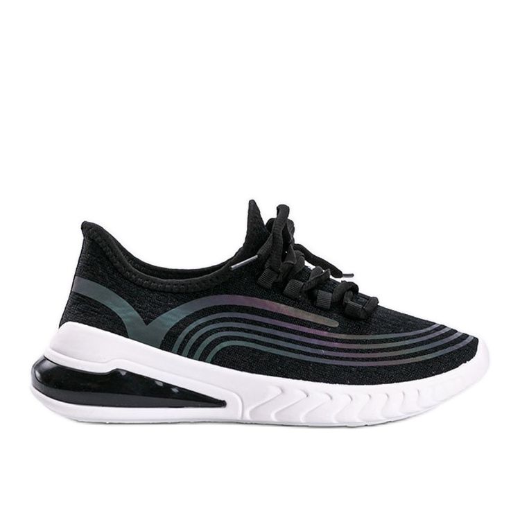 Svarta slip-on sneakers med ett holografiskt Delaney-mönster