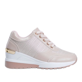 Rosa glänsande sneakers på Mara -kilen