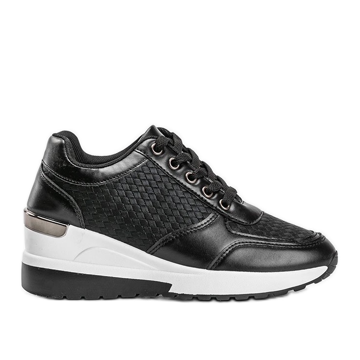 Svarta blanka sneakers på Mara -kilen