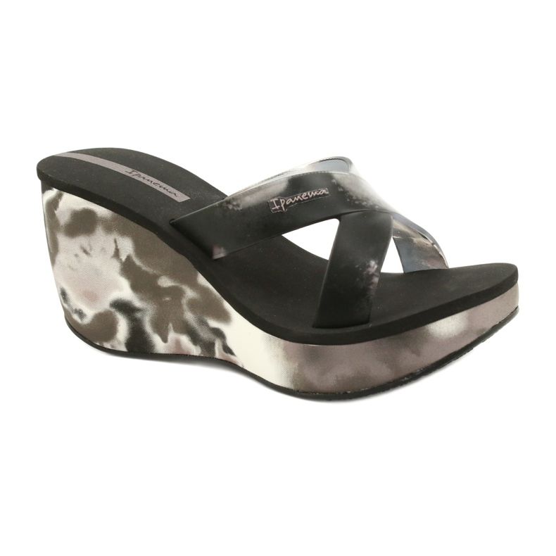 Kvinnor Ipanema 83071 Lipsick Straps VII wedge tofflor svart grå