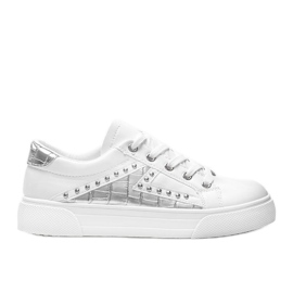 Vita sneakers med silver Gloria -tillbehör