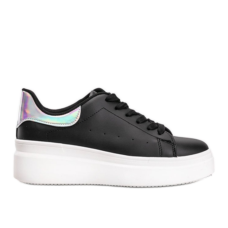 Svarta sneakers med Lillian holografisk insats