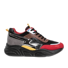 Svarta sneakers med Lindsay ormskinnsmönster