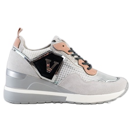 VINCEZA färgglada sneakers vit grå mångfärgad