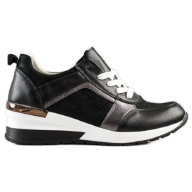 VINCEZA Glitter Sneakers svart