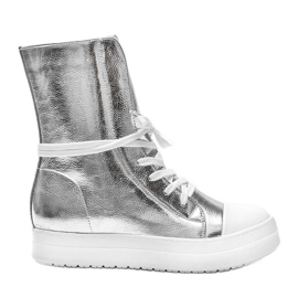 Fatima silver höga sneakers silver-