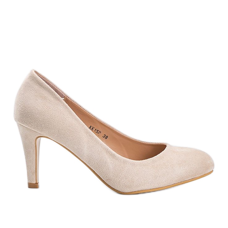 Beige pumps med ekologisk mocka Emilia