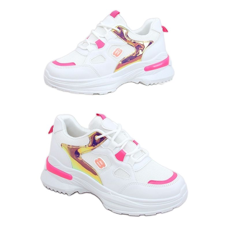Kvinnors sportskor vita och rosa HX-68 röda