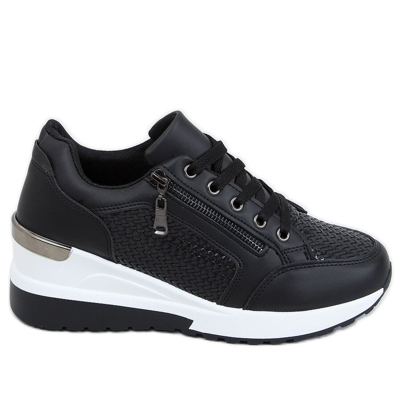 Svart MY-2716 Svarta sportskor på en dold kilklack