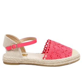Hallon spets espadriller LX201 Röd rosa