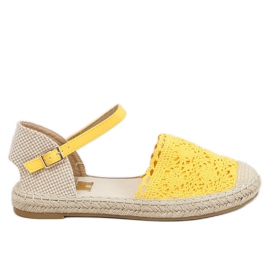 LX201 Espadriller med gula honungsspetsar beige