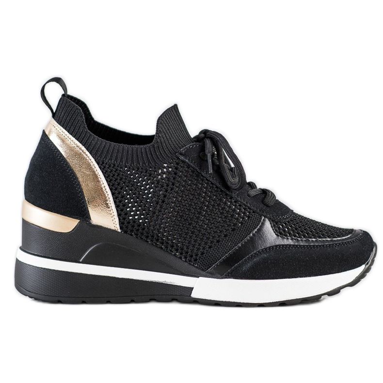 VINCEZA openwork sneakers svart