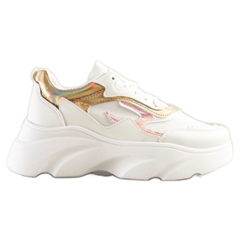 SHELOVET Trendiga sneakers vit