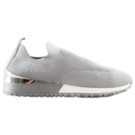 SHELOVET Textil Openwork sneakers grå