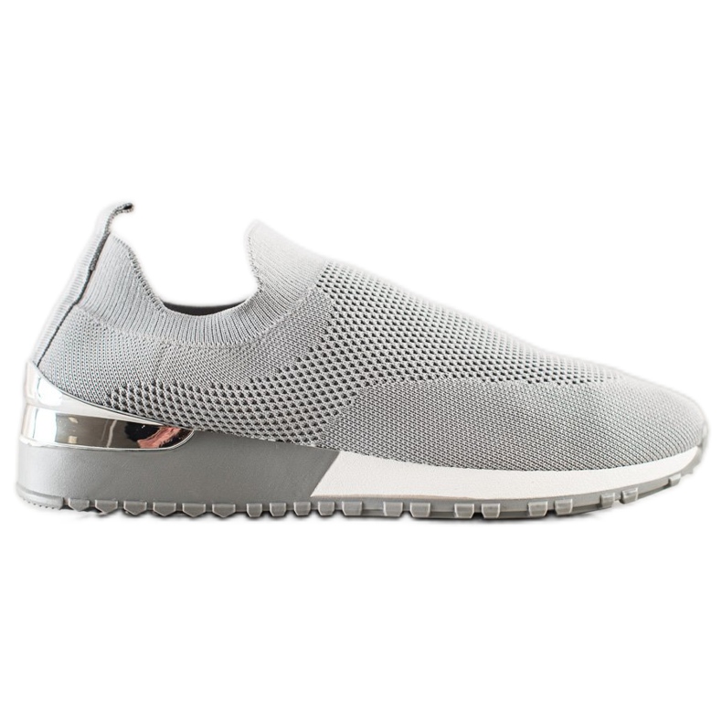 SHELOVET Textil Openwork sneakers grå