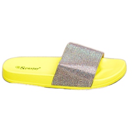 Seastar Tofflor Med Kristaller gyllene gul