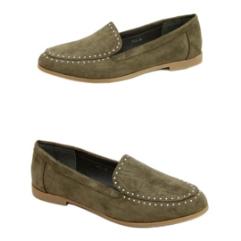 Gröna loafers med dubbar 4322 Gröna