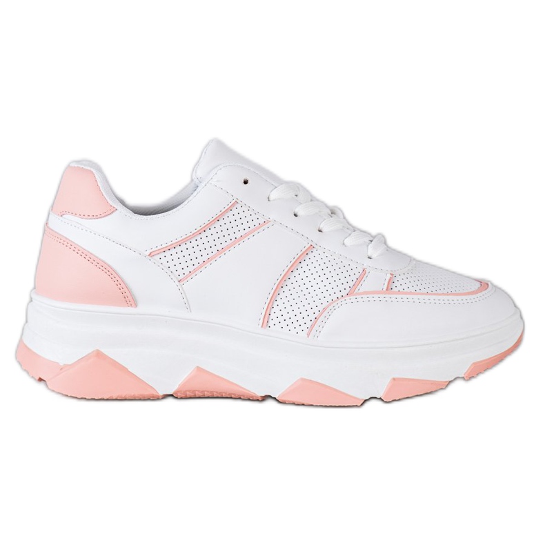 SHELOVET Casual sportskor vit rosa