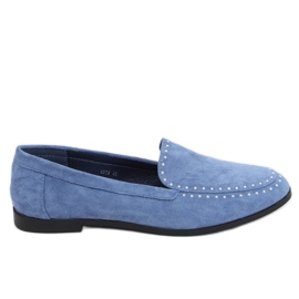 Blå loafers med dubbar 4322 Jeans